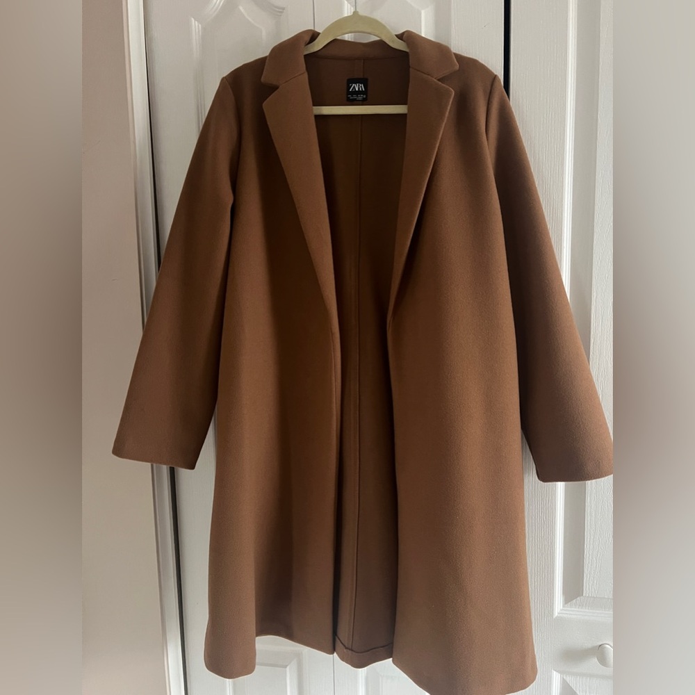 Zara brown coat - size large- nwt